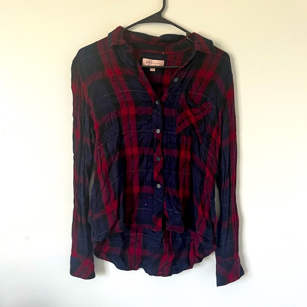 XS Philosophy plaid shirt